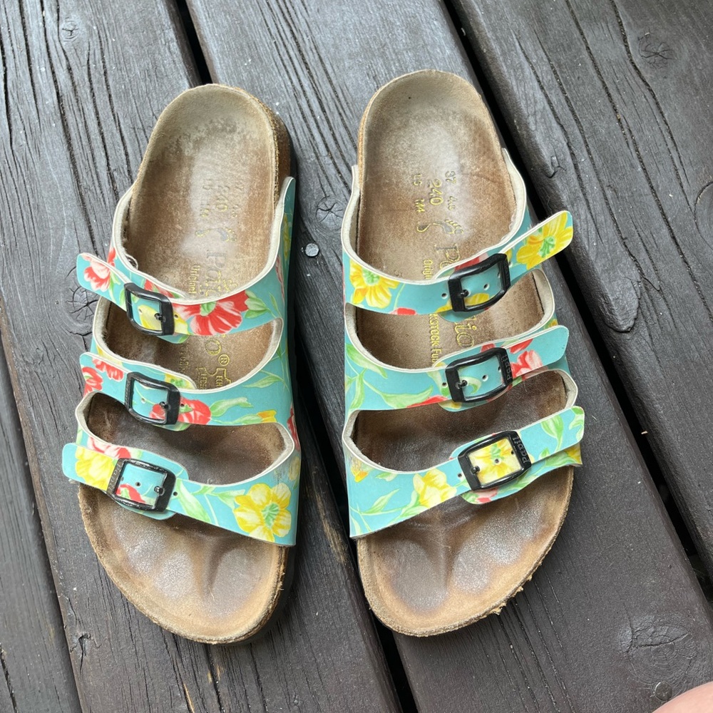COPY - Birkenstock Florida Papillio Blue Yellow and Ted Floral Sandals